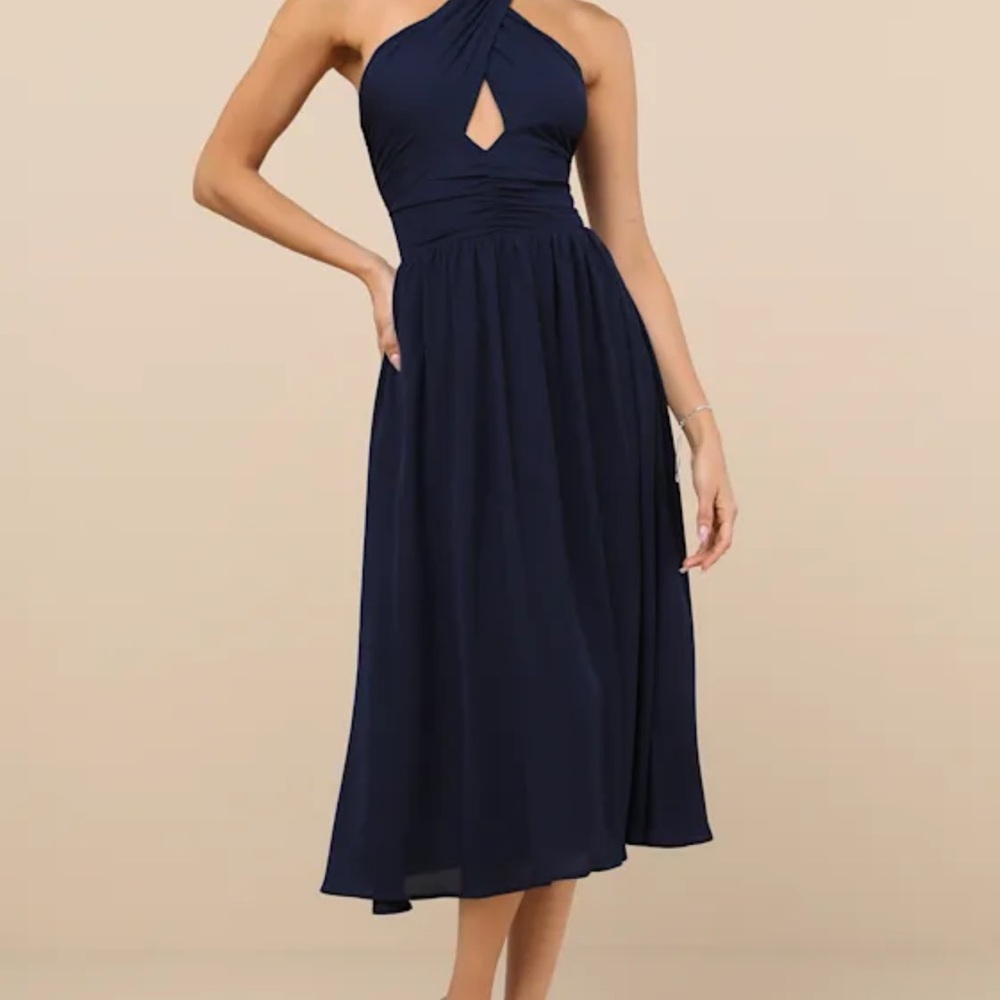 Lulu's Navy Midi Dress